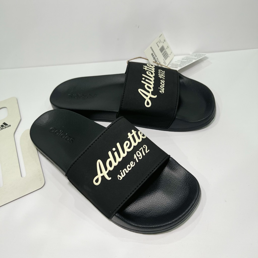 Adilette Shower Adiletten Schwarz Schwarz Badeschuhe Adiletten