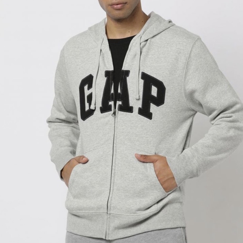 Áo GAP Relaxed Logo Zip Hoodie Grey 218871 73 1 0002
