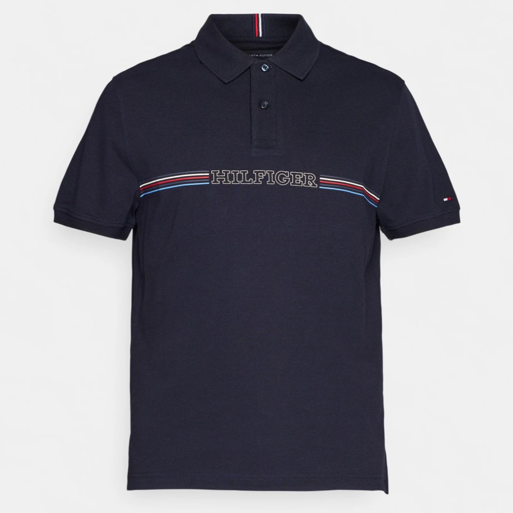 Áo Polo Tommy Hilfiger Regular Fit Monotype Chest Stripe Navy MW34769 401