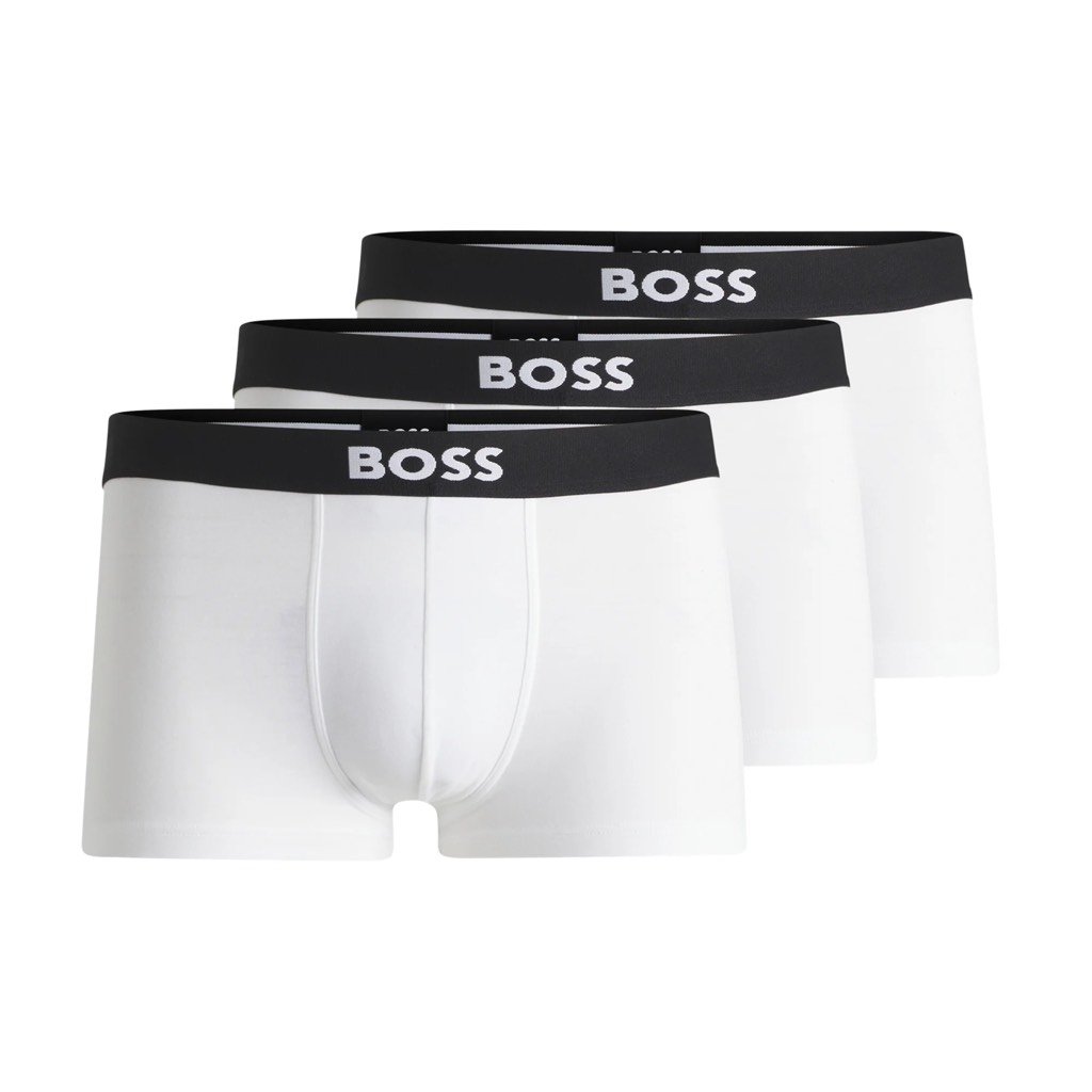 Underwear BOSS By Hugo Boss Men's 3-Pack Icon Trunks Stretch Cotton White 50544263 100