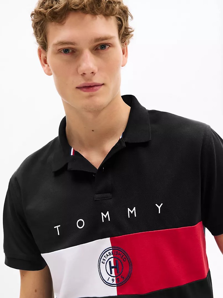 Áo Polo Tommy Hilfiger Regular Fit Chest Logo Black XM04201 001