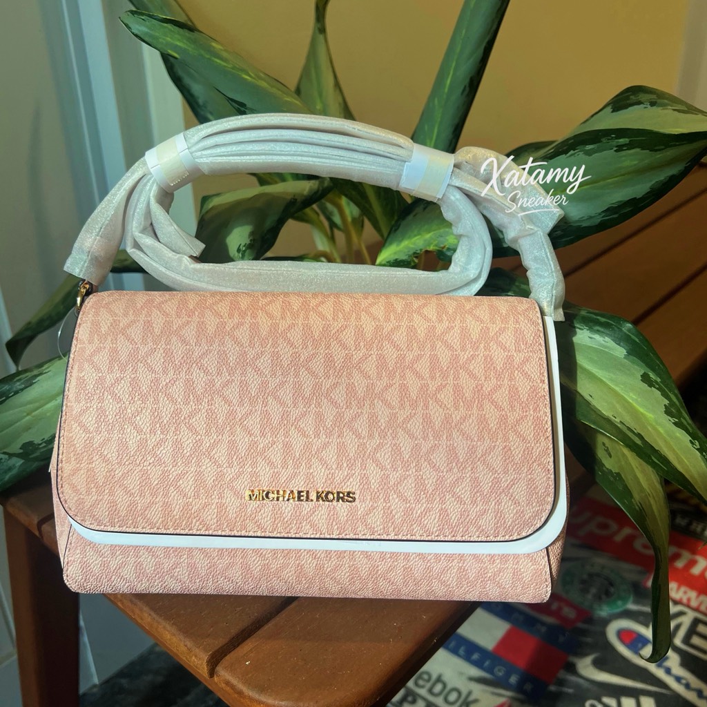 Túi Michael Kors Medium Logo Convertible Crossbody Bag Rose Poudre 35F3GTTU2B