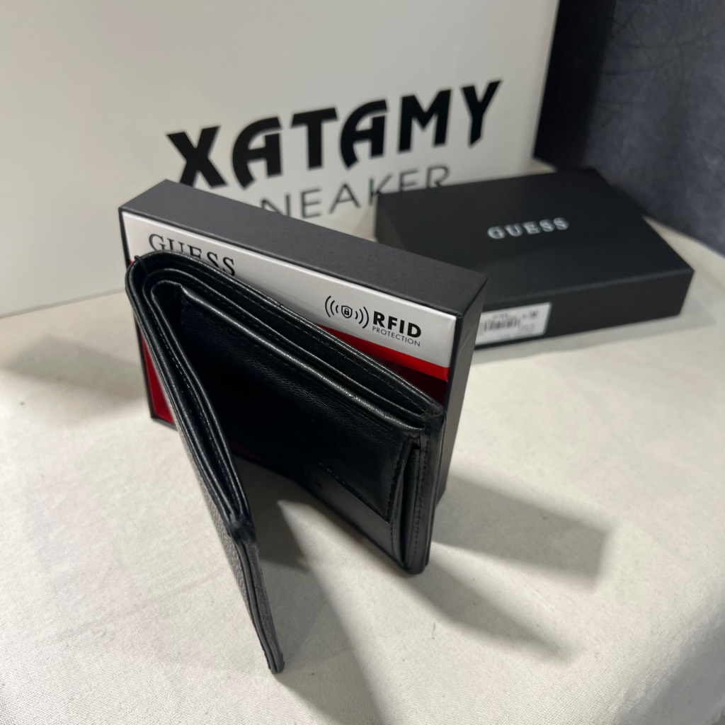 Ví Guess Men’s Trend Fashion Patterned Slim fold Wallet Black 31GU130036 001