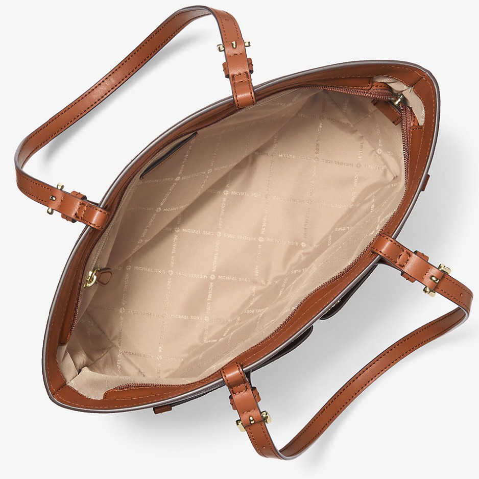 Túi Michael Kors Jet Set Medium Logo Pocket Tote Bag Brown 35F3GTVT3B