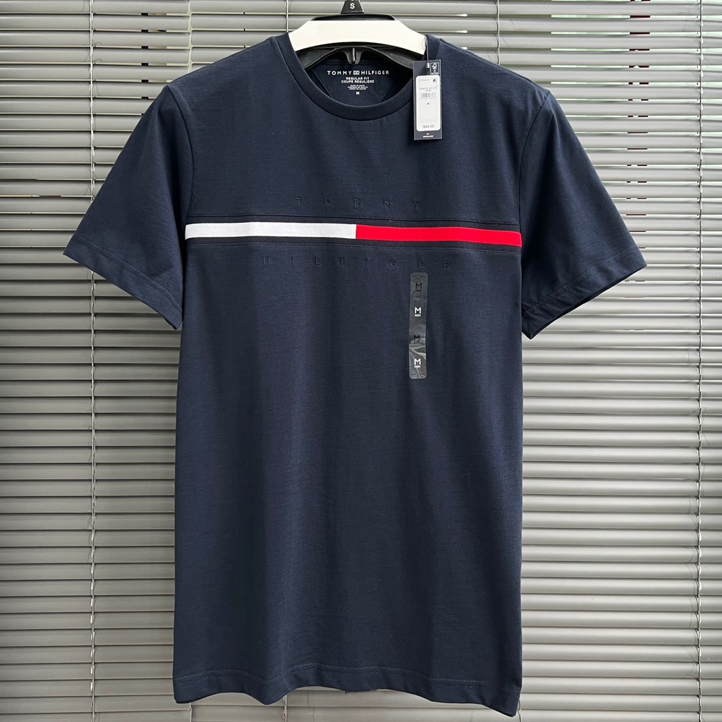 Áo Tommy Hilfiger Embroidered Flag Logo T-Shirt Navy 78JA522 410