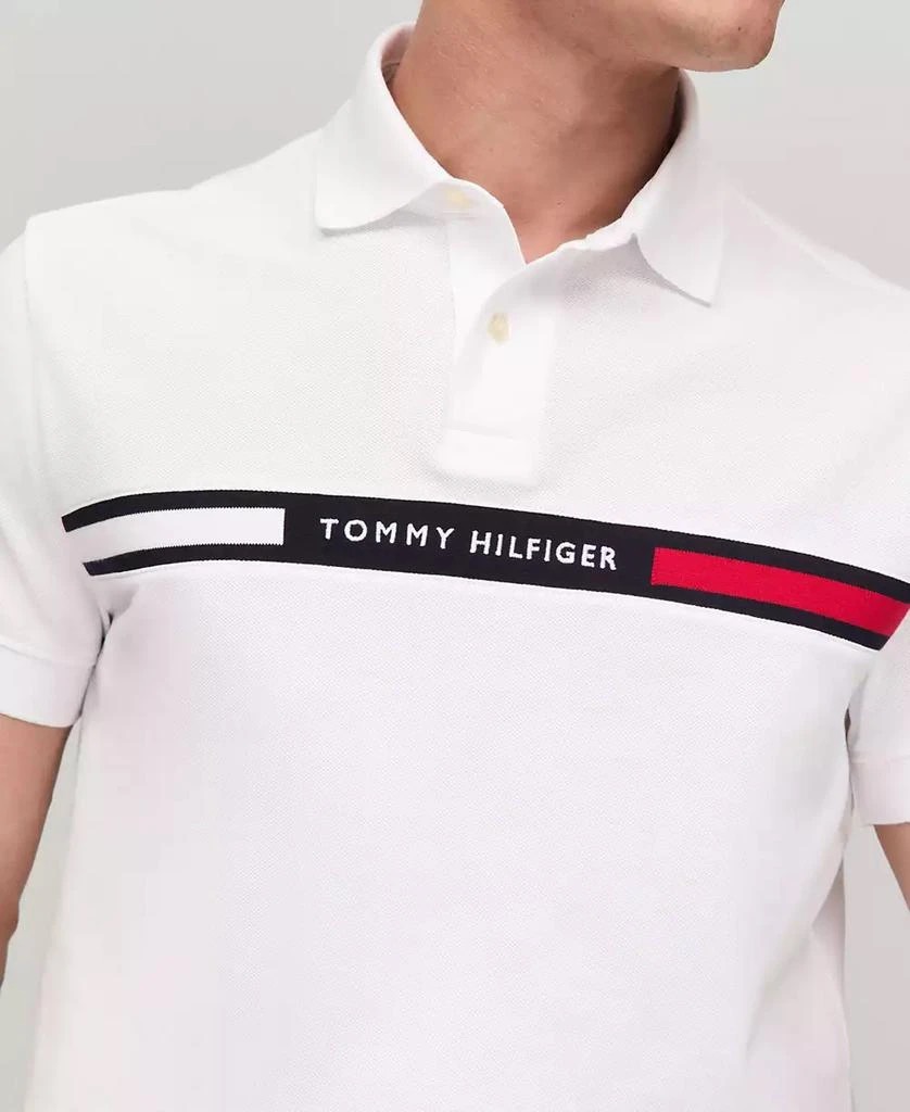 Áo Polo Tommy Regular Fit Embroidered Stripe White MW38130 100