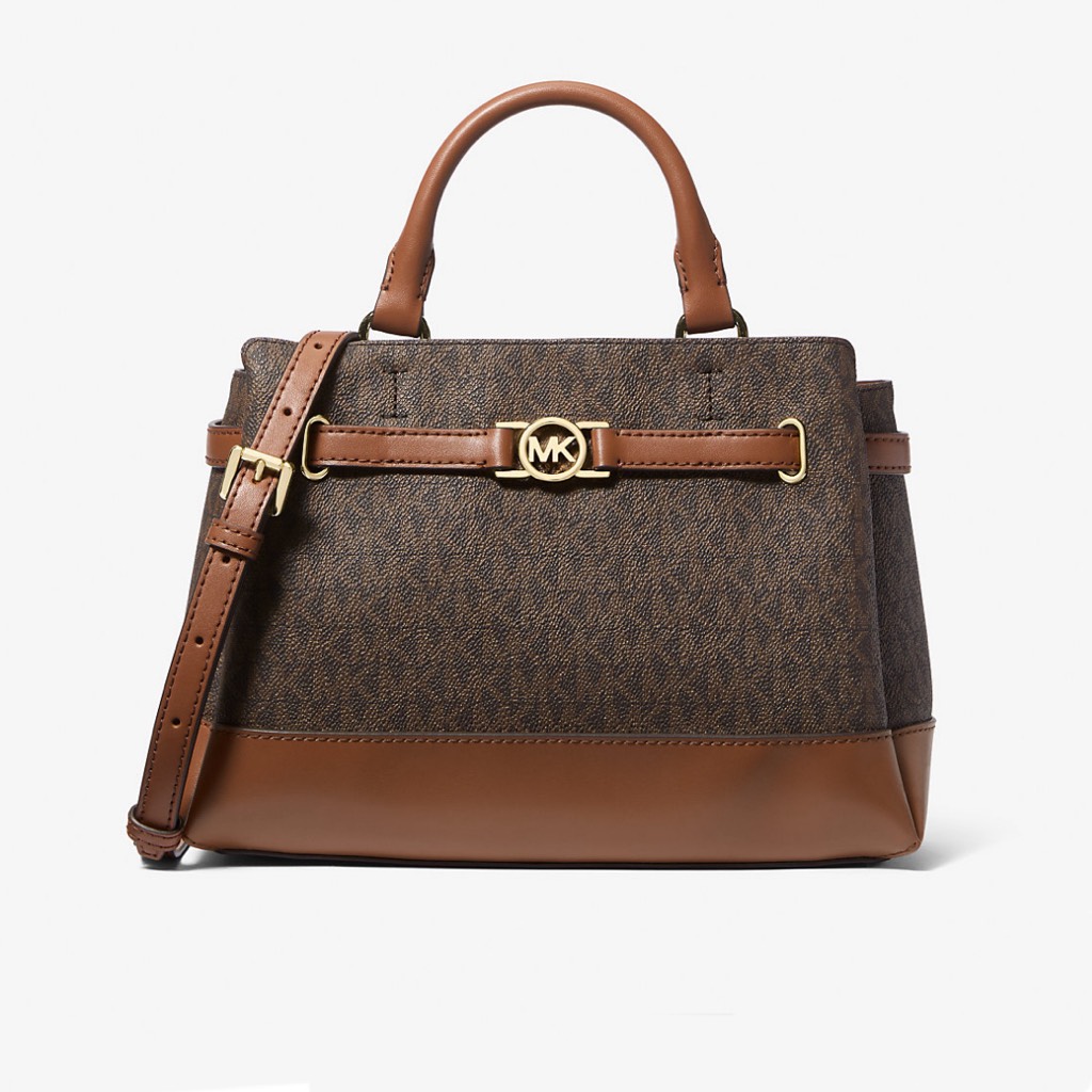 Túi Michael Kors Reed Small Signature Logo Satchel Brown 35F4G6RS1B