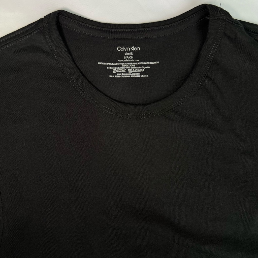 Áo Calvin Klein Cotton Classic Slim Fit Crew Neck 3-Pack Black NB4013 001