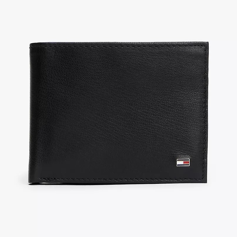 Ví Tommy Hilfiger Men's Pebbled Leather Bifold Wallet Black 31TL220094