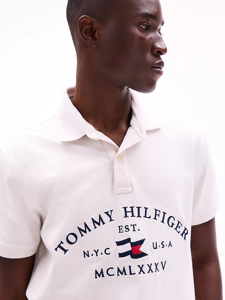 Áo Polo Tommy Hilfiger Regular Fit Flag Logo Beige XM04202 201
