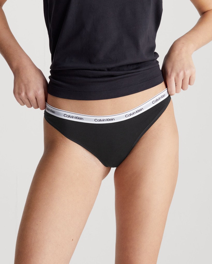 Underwear Calvin Klein Women's Carousel Cotton Thong Fit Black D1617 001