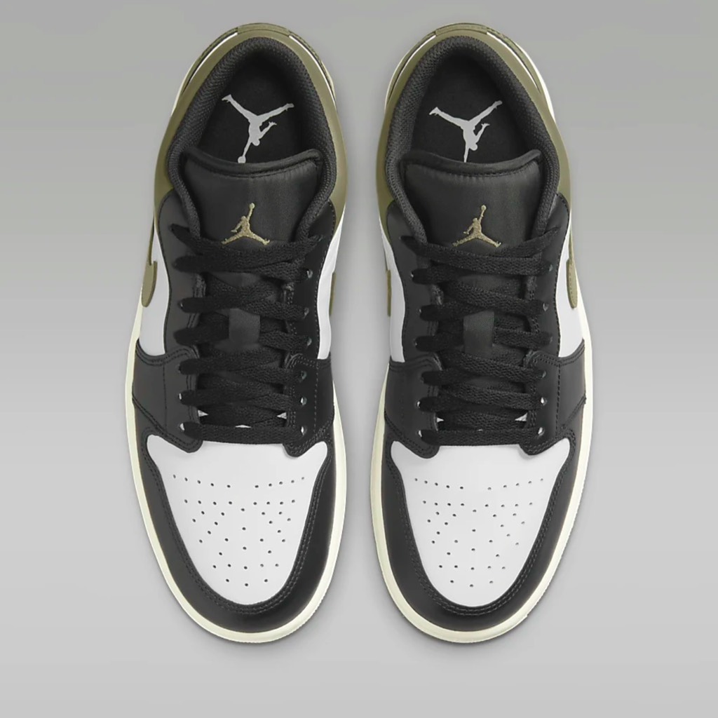Jordan 1 Low Black Medium Olive 553558 092