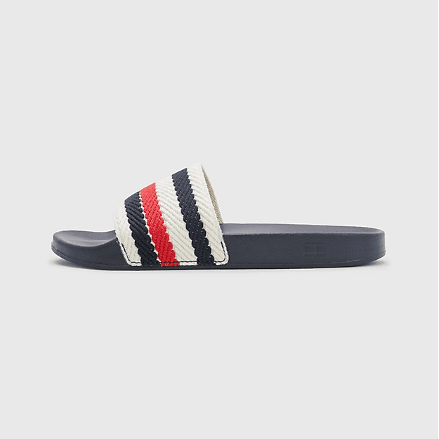 Dép Tommy Hilfiger Logo Stripe Pool Space Blue FW07151