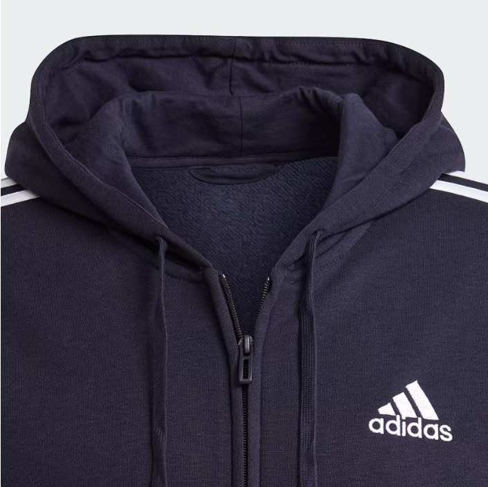 Áo adidas Nam Essentials Fleece 3-STRIPES Full-Zip Hoodie Navy GK9053