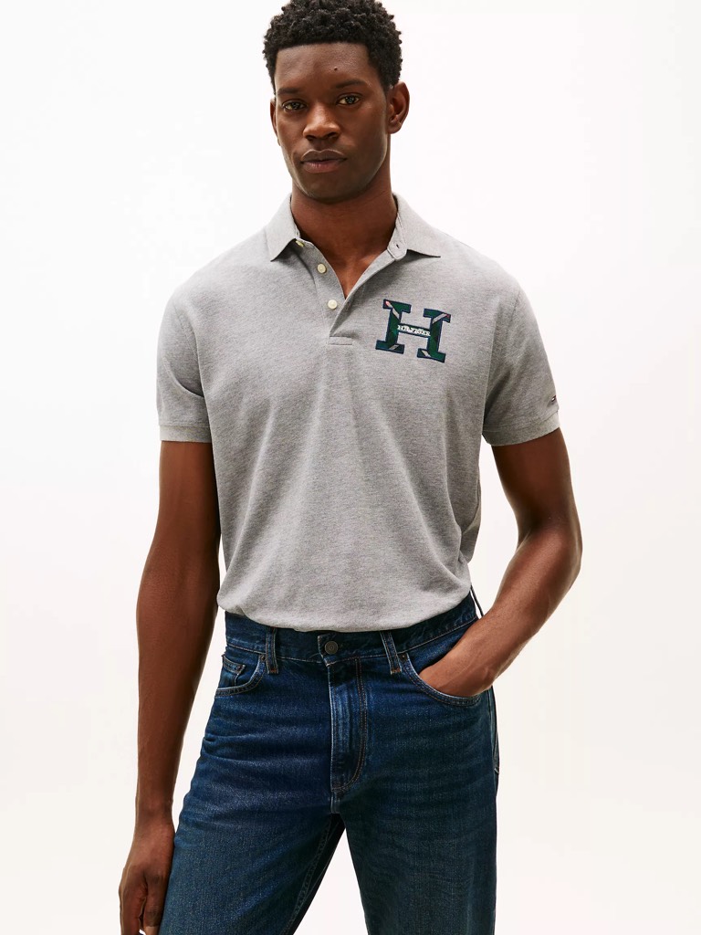 Áo Polo Tommy Hilfiger Regular Fit Plaid Monogram Pique Polo Grey XM06494 020