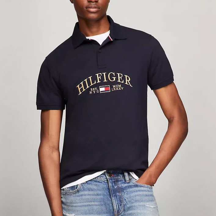 Áo Polo Tommy Hilfiger Regular Fit Aaron Logo Navy 78JB241 410
