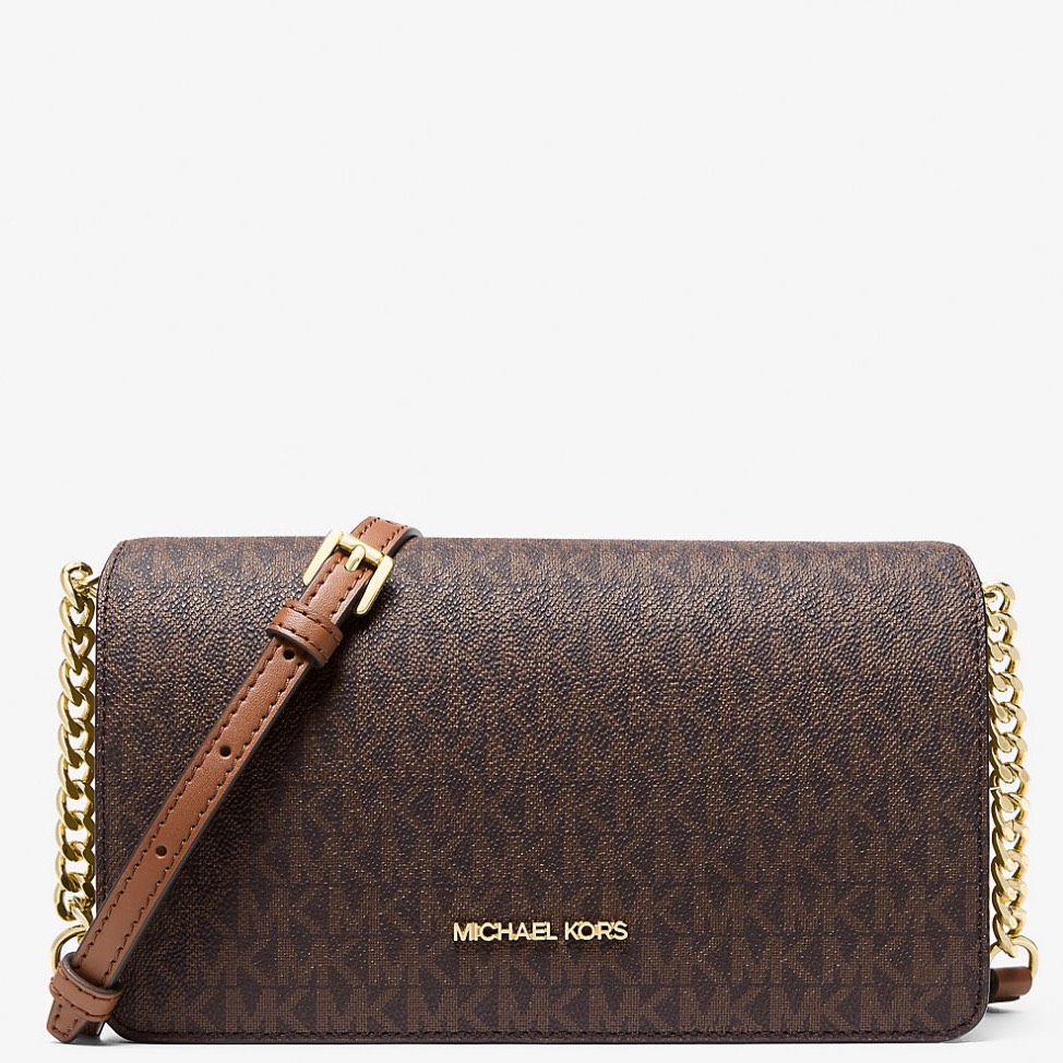 Túi Michael Kors Jet Set Medium Signature Logo Crossbody Brown 35F5GTVC8B