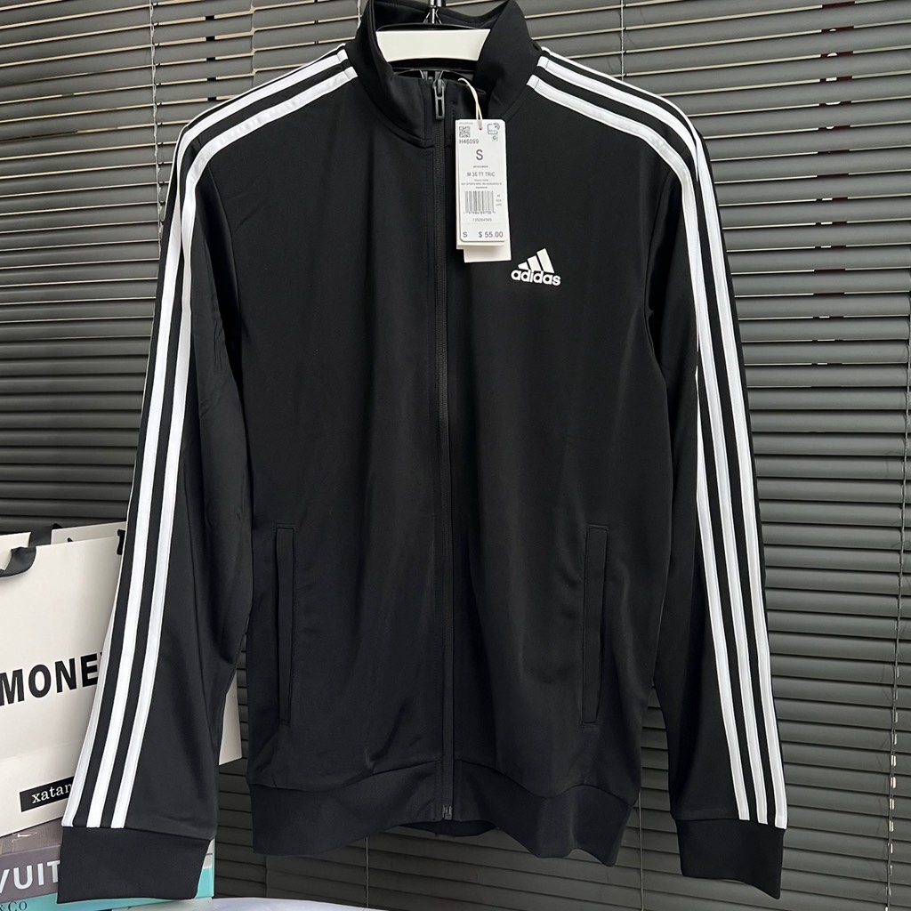 Áo adidas Essentials Warm-up 3-Stripes Track Jacket Black H46099