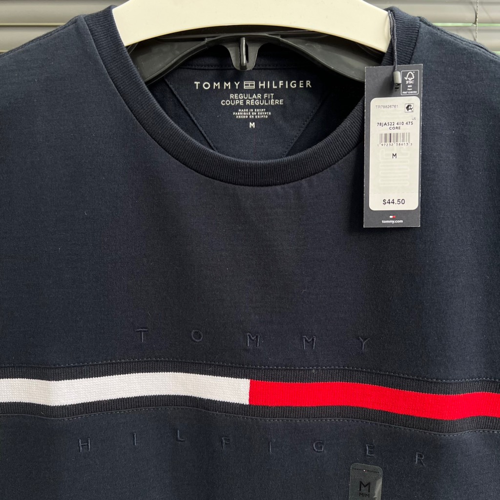 Áo Tommy Hilfiger Embroidered Flag Logo T-Shirt Navy 78JA522 410
