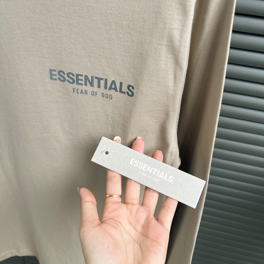 Áo Fear of God Essentials Kids Long Sleeve Tan 125SU212043K