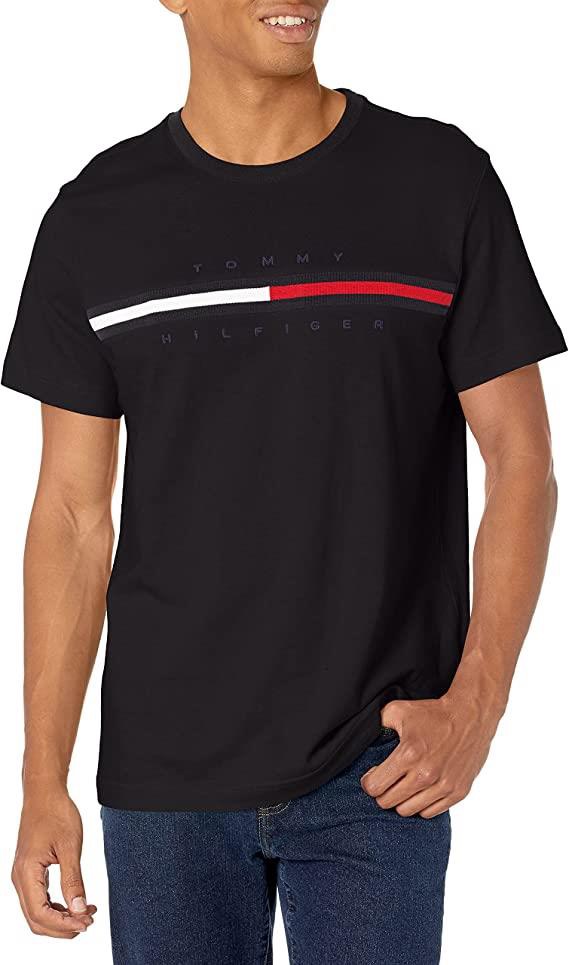 Áo Tommy Hilfiger Embroidered Flag Logo T-Shirt Black