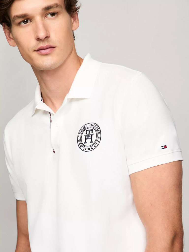 Áo Polo Tommy Hilfiger Regular Fit Timothy Badge White 78JB243 100
