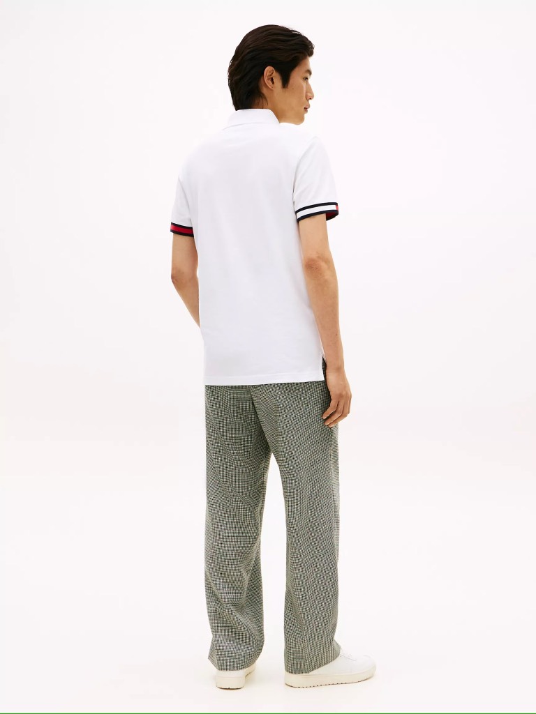 Áo Polo Tommy Hilfiger Slim Fit Flag Tipped White XM05984 101