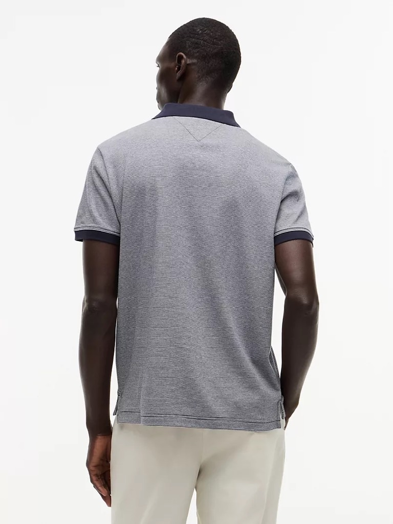 Áo Polo Tommy Hilfiger Regular Fit Sriped Interlock Navy XM07340 400