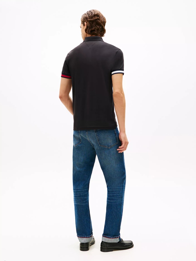 Áo Polo Tommy Hilfiger Slim Fit Smooth Cotton Interlock Black MW42743 001
