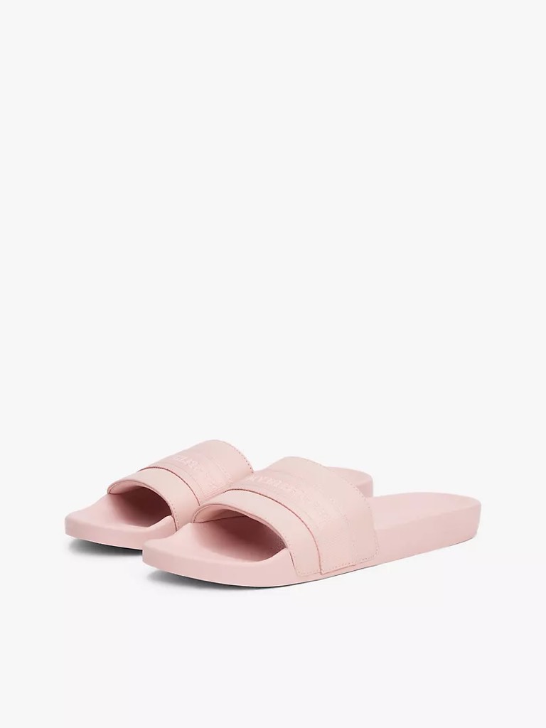 Dép Tommy Hilfiger Webbed Logo Pool  Foggy Pink FW08529 650