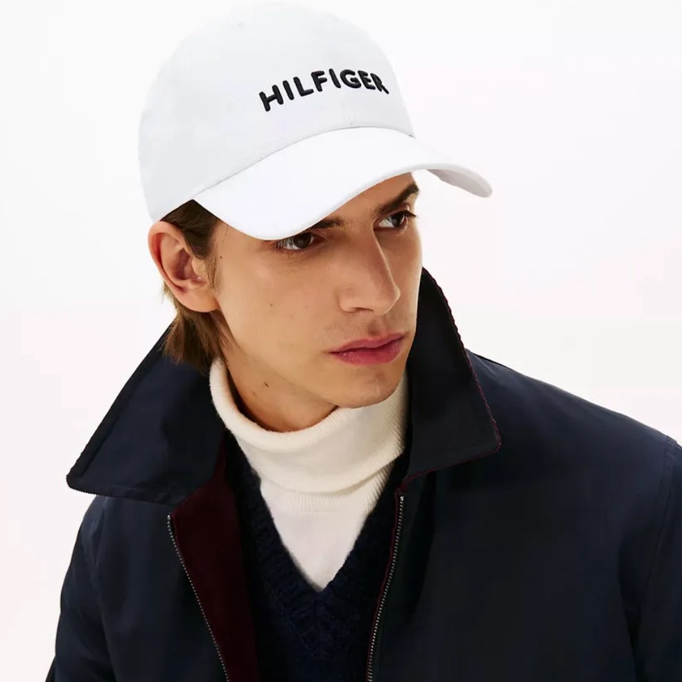 Nón Lưỡi Trai Tommy Hilfiger Embroidered Hilfiger Baseball Cap White XM05658 100