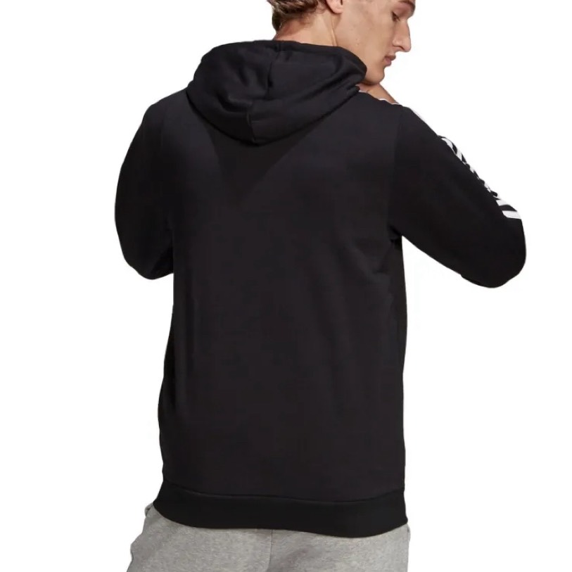 Áo Khoác adidas Men's Essentials French Terry 3-Stripes Full-Zip Hoodie Black GK9032