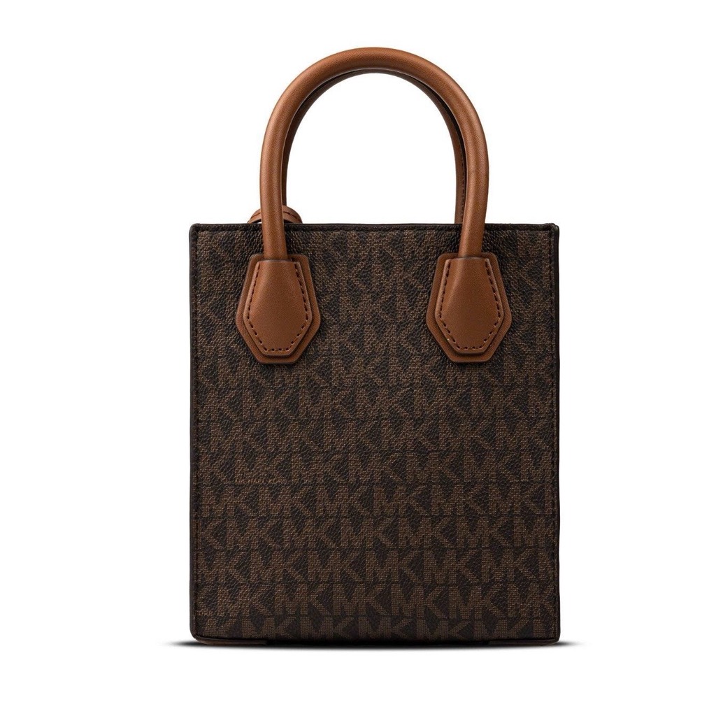 Túi Michael Kors Mercer Extra-Small Logo and Leather Brown 35T1GM9C0I