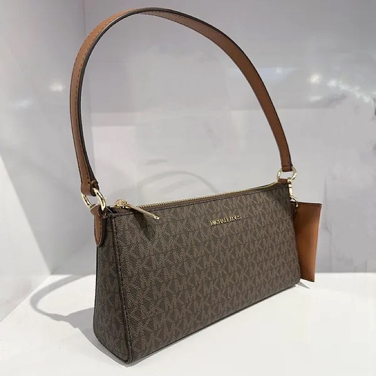 Túi Michael Kors Vincent Medium Signature Logo Pochette With Card Case Brown 35F4G2VC6B