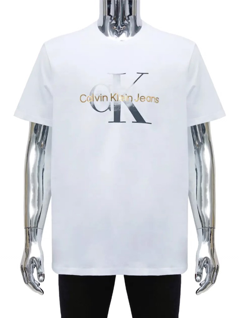 Áo Calvin Klein Gold Monogram Brilliant White SP40578524 40IC848540