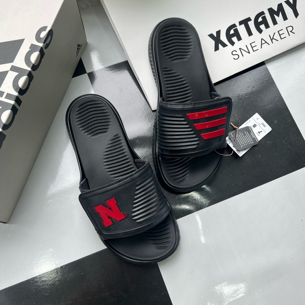 Dép NEBRASKA Alphabounce Slide 2.0 Black Red JI2521