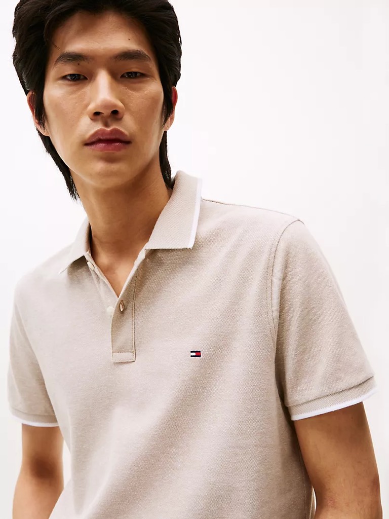 Áo Polo Tommy Hilfiger Regular Fit Linen Pique Sandalwood MW33140 251