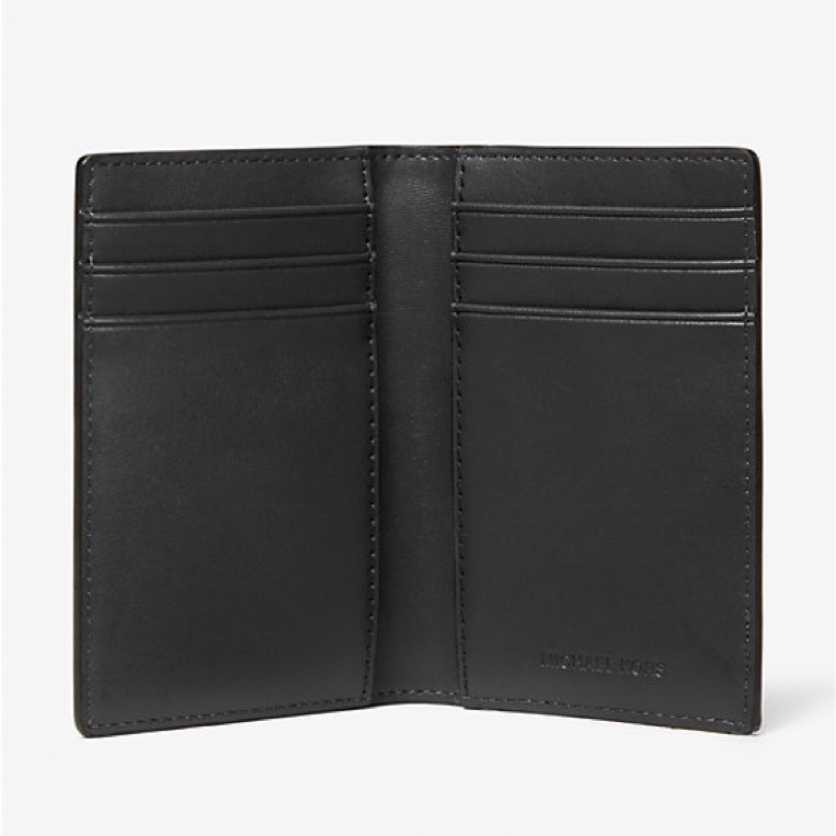 Ví Michael Kors Cooper Printed Signature Logo Folding Card Case Black Gift Box 36F5LCOD1U
