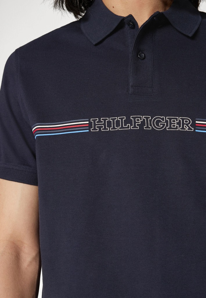 Áo Polo Tommy Hilfiger Regular Fit Monotype Chest Stripe Navy MW34769 401