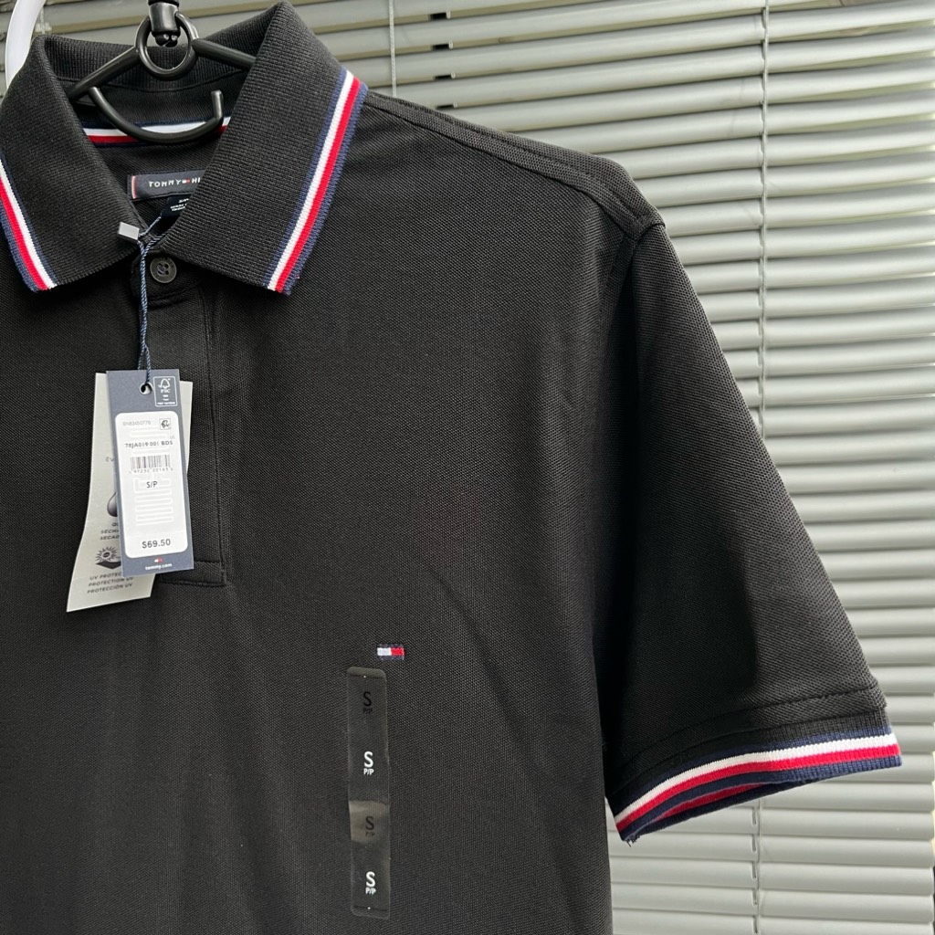 Áo Polo Tommy Hilfiger Regular Fit Wicking In Black 78JA019 001