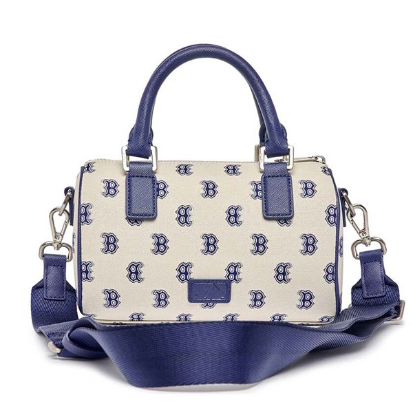 Túi MLB Classic Monogram JQD Boston Bag S Red Sox Beige 3ABWS013N 43BGL
