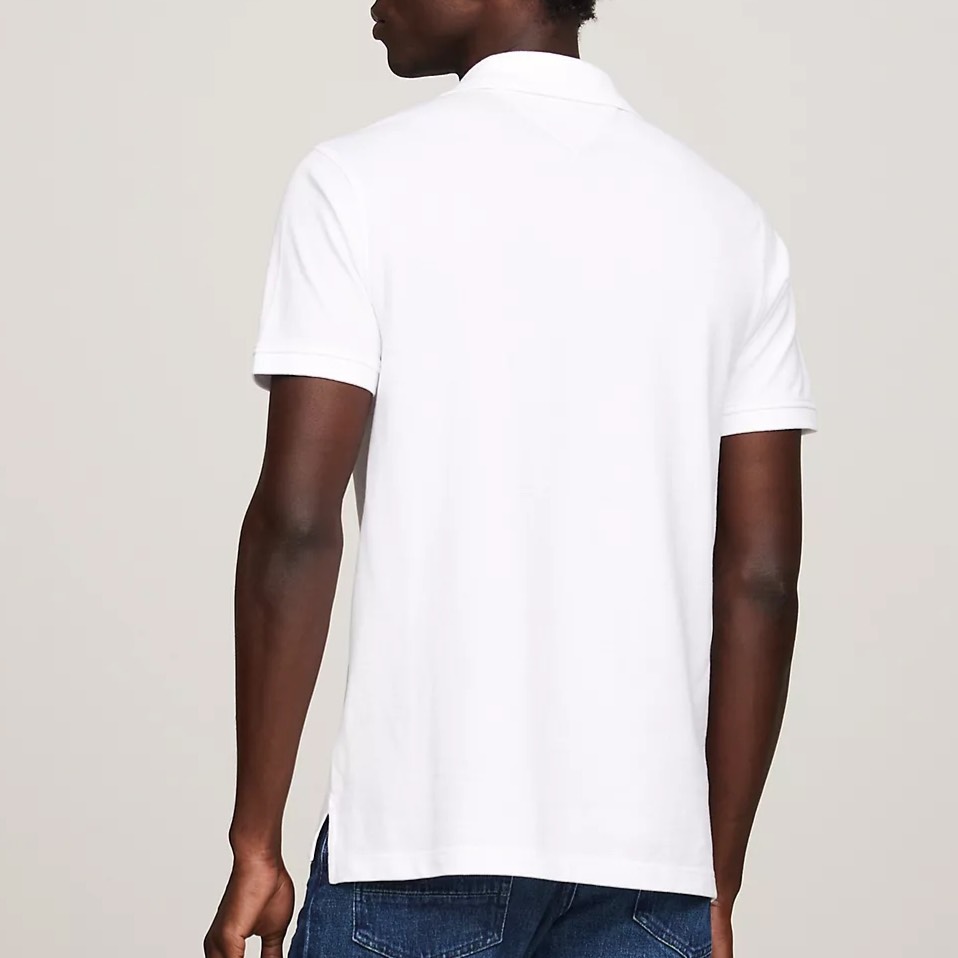 Áo Polo Tommy Hilfiger Regular Fit Monotype Placket White MW34753 100