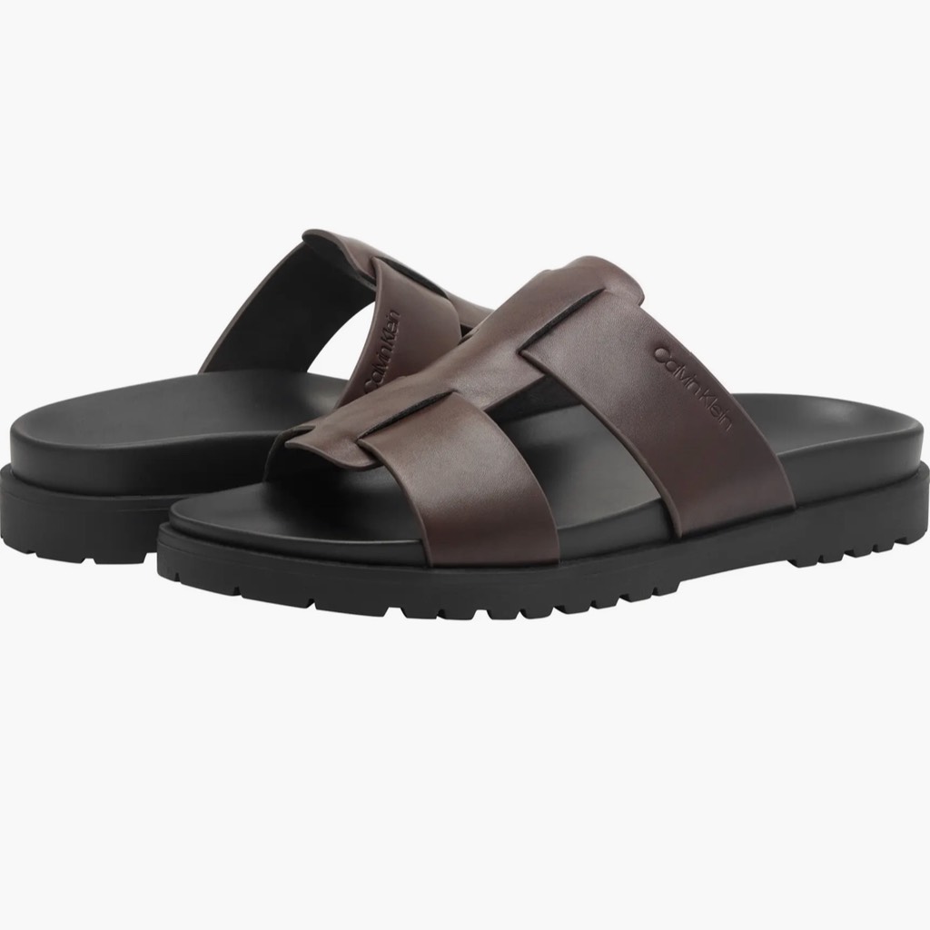 Dép Calvin Klein Rolinde Sandal Dark Brown 201