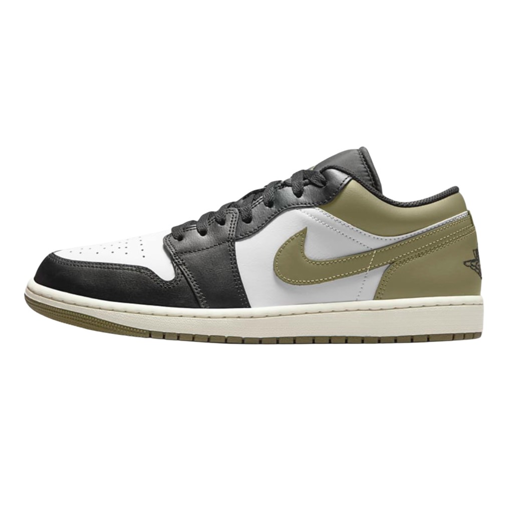 Jordan 1 Low Black Medium Olive 553558 092