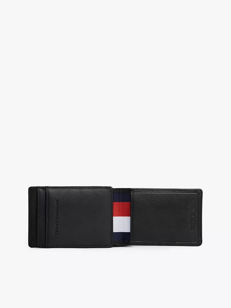Ví Tommy Hilfiger Men's Pebbled Leather Magnetic Bifold Wallet Black 31TL160072