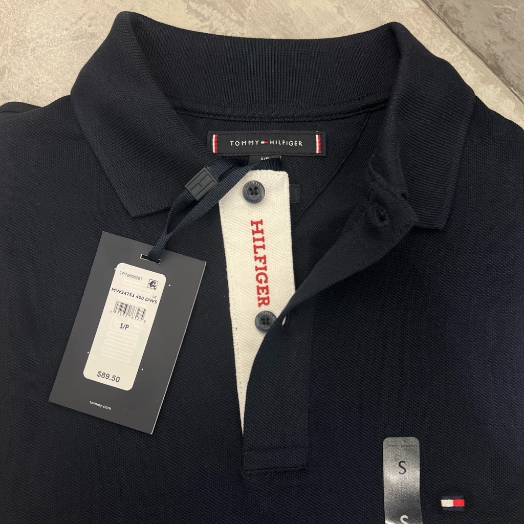 Áo Polo Tommy Hilfiger Regular Fit Monotype Placket Navy MW34753 400