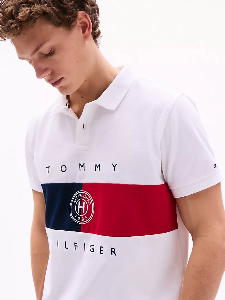 Áo Polo Tommy Hilfiger Regular Fit Chest Logo White XM04201 100