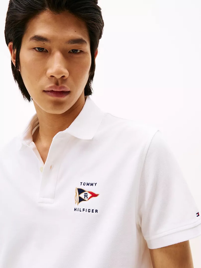 Áo Polo Tommy Hilfiger Regular Fit Nautica Flag White XM04762 100