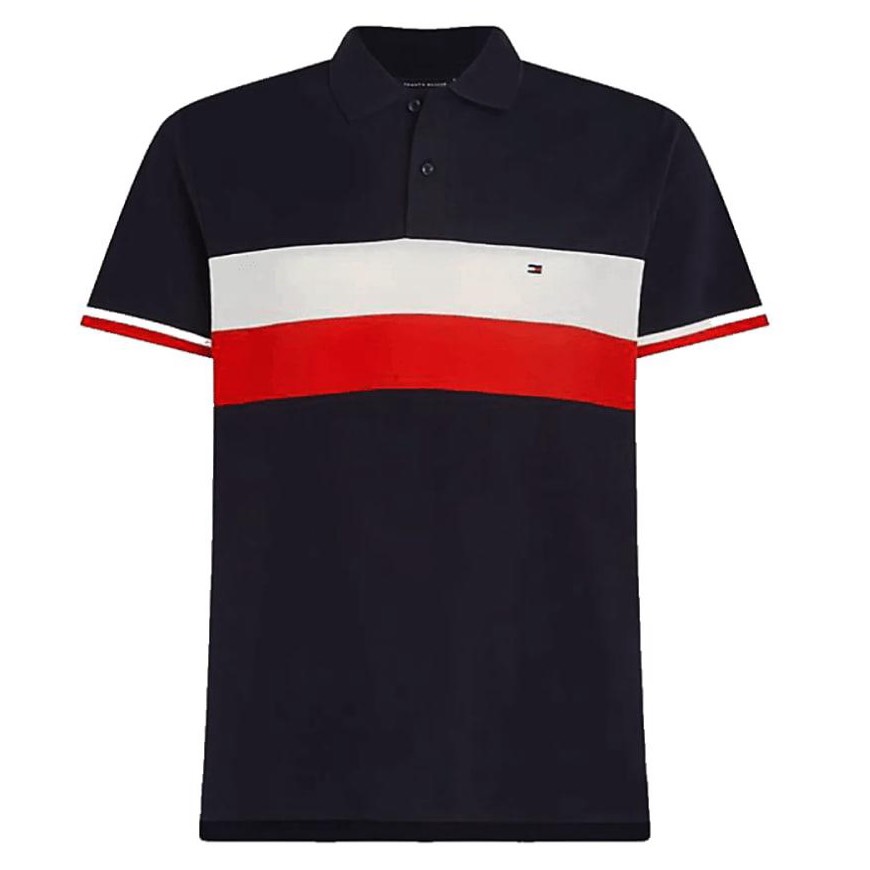 Áo Polo Tommy Hilfiger Regular Fit Colorblock Navy MW33218 400
