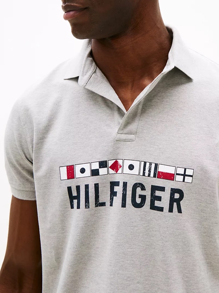 Áo Polo Tommy Hilfiger Regular Fit Nautica Graphic Joey SS Logo Grey XM04760 020